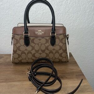 Coach Darcie Brown and Tan Signature Handbag